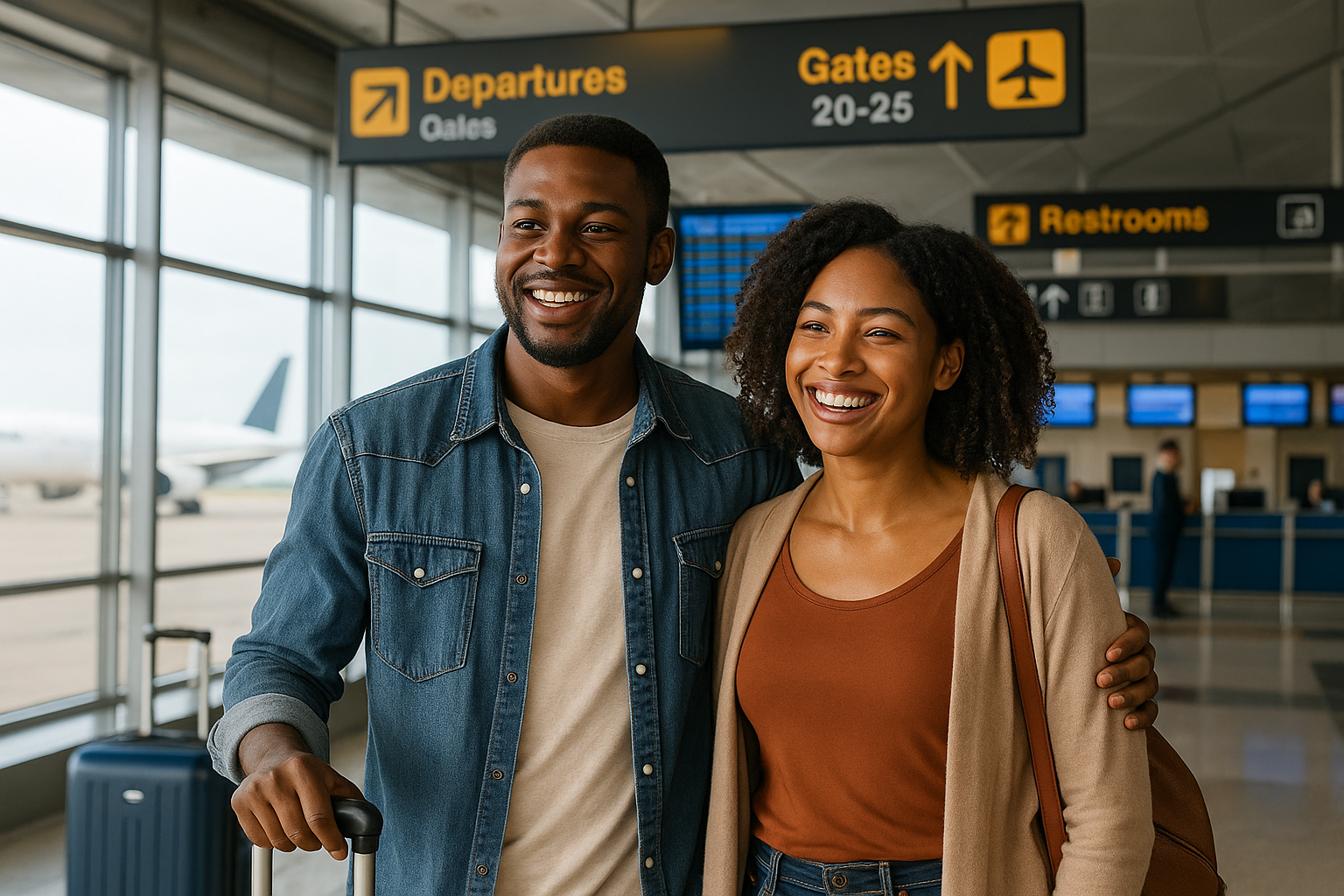Casal aeroporto